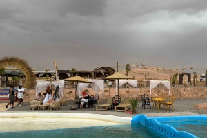 Marrakech: Camel Ride, Dinner, Pool, and Fire Show in Agafay