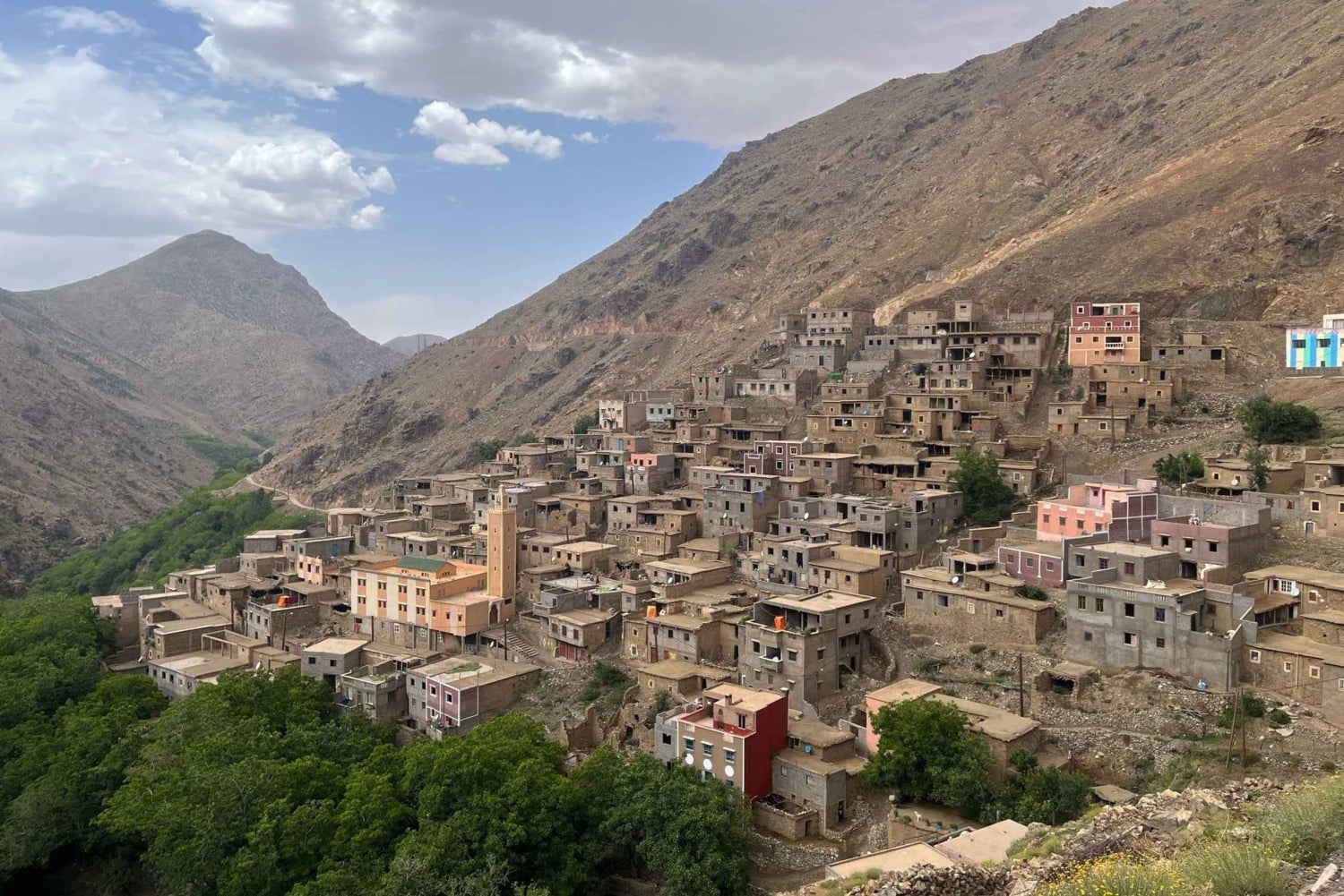 Marrakech : Excursion d'une journée dans les montagnes de l'Atlas et dîner au désert d'Agfay