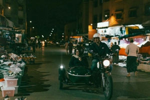 Marrakech by Night: 1h30 Sidecar with Street Food Tasting