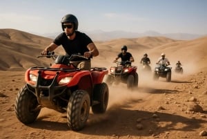 Marrakech: Kamel- och fyrhjulingstur med solnedgång, middag och show