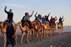 Marrakech: paseo en camello, cena, piscina y espectáculo de fuego en Agafay