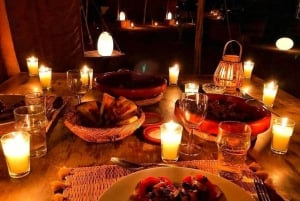 Marrakech: Diner en Quad fiets Woestijn Agafay Sterren & show