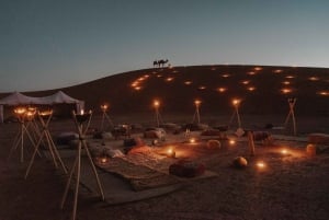 Jantar mágico em Marrakech Jantar mágico em Agafay Passeio de camelo no deserto show & acampamento