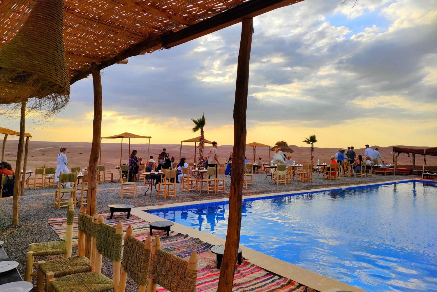 From Marrakech: Agafay Desert Sunset Dinner with Live Show
