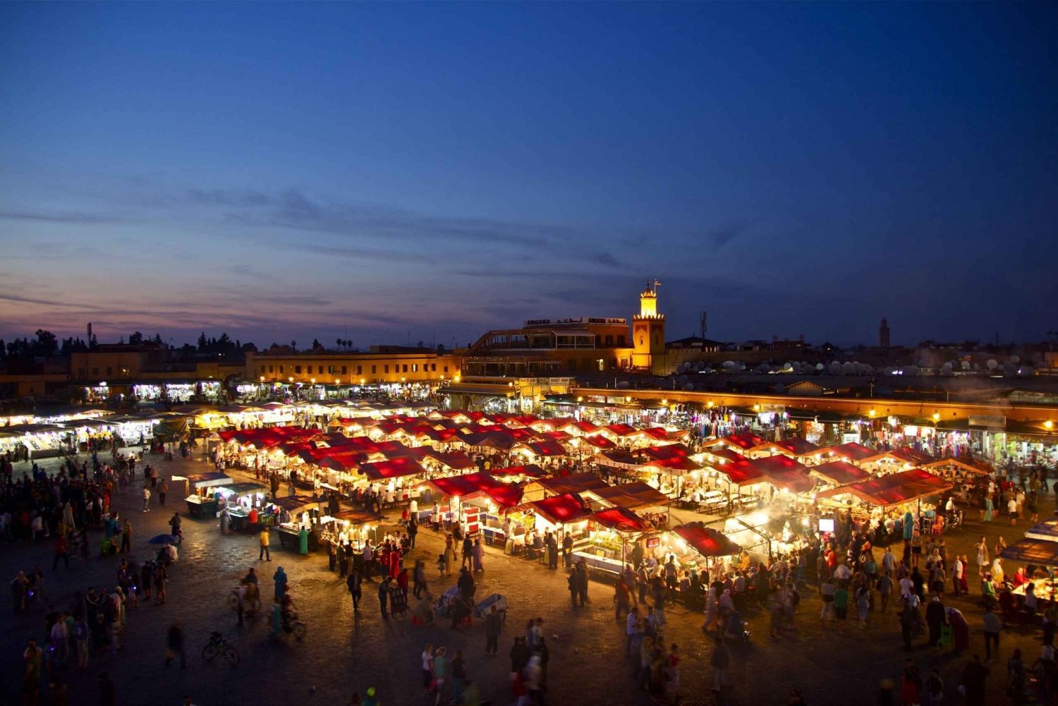 Marrakech, Marocko Medina by Night Rundvandring med marockanskt te