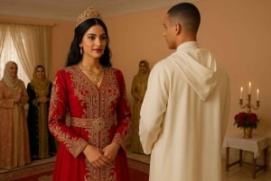 Marrakesh: Foto i tradisjonell marokkansk brudekjole