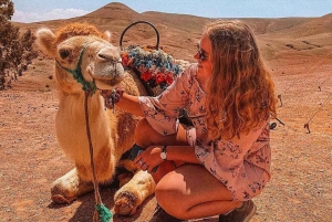 Marrakech: Puesta de sol en el desierto de Agafay, paseo en camello y cena espectáculo