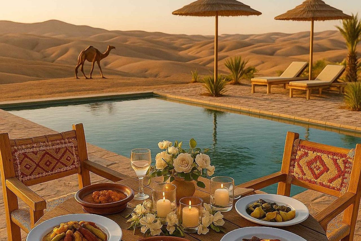 Marrakesh: Excursão ao deserto de Agafay com almoço e piscina