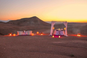 Marrakech:Cena mágica en el desierto de Agafay paseo en camello y puesta de sol
