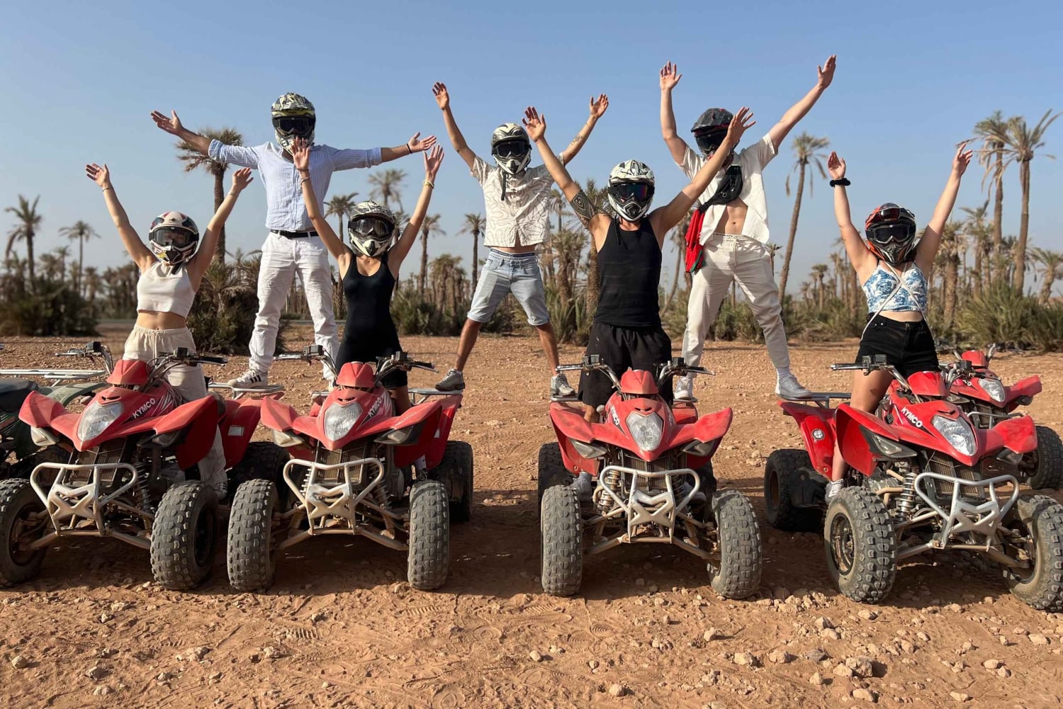 Quad bike ride in the Marrakech palm grove desert