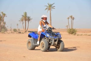 Marrakech: Desert and Palm Grove Sunset Quad Tour with Tea