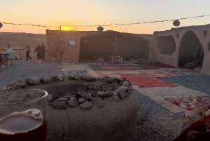 sunset over the Agafay desert, dinner and camel ride.
