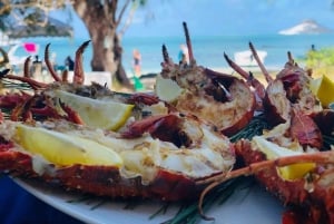 Blaue Bucht: Bootsfahrt zur ile au cerf (5 Inseln, Barbecue)