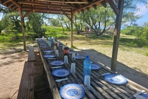 Grand Bay: Katamaran-Kreuzfahrt nach Flat Island mit BBQ-Mittagessen
