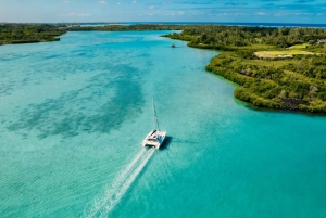 Ile Aux Cerfs: Katamaranfahrt, Insel, Wasserfälle, Mittagessen