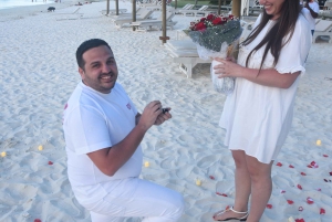 Mauritius: Private Beach Wedding Proposal with Roses & Props