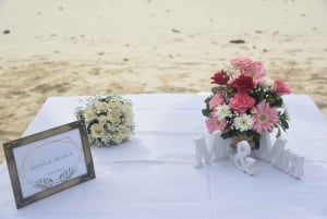 Mauritius: Private Beach Wedding Proposal with Roses & Props