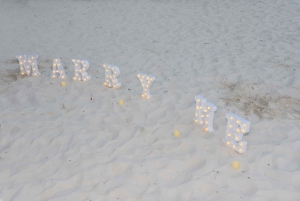 Mauritius: Private Beach Wedding Proposal with Roses & Props