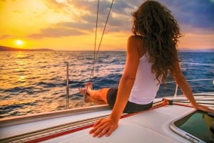 Mauritius: Privat katamaran-cruise i solnedgangen med middag