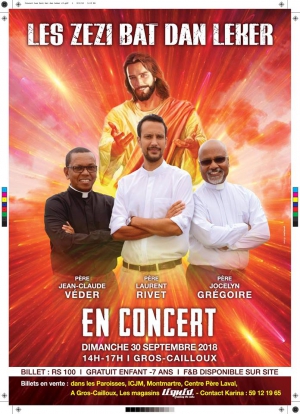Concert Spirituel Les Zezi Bat dan Leker Peres Laurent Rivet, Jean Claude Veder, Jocelyn Gregoire