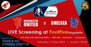 FA Cup Final: Live Screening at Foot5 - Bagatelle