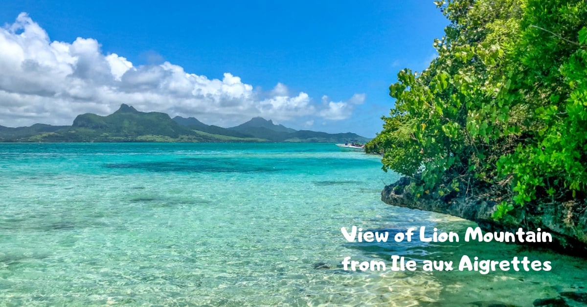 View of Lion Mountain from Ile aux Aigrettes