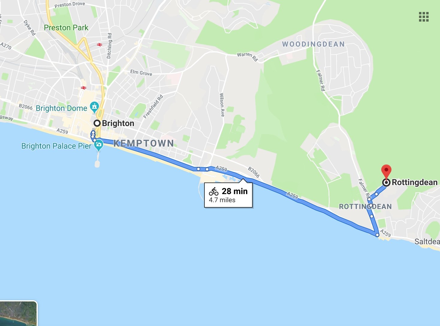 Coastal Rottingdean Route