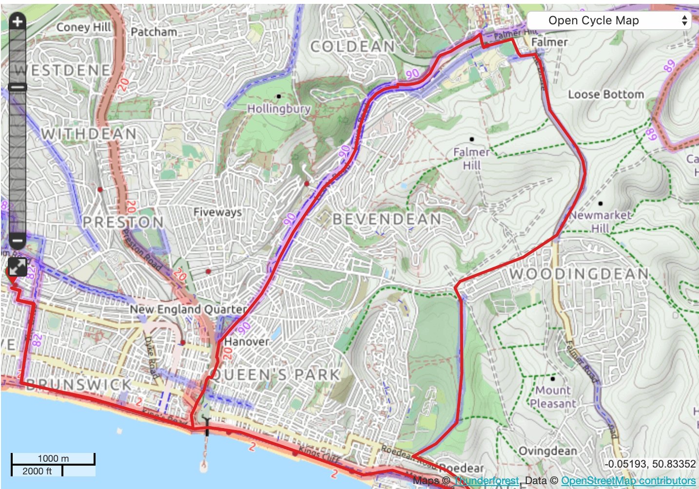 Stanmer Cycling Route