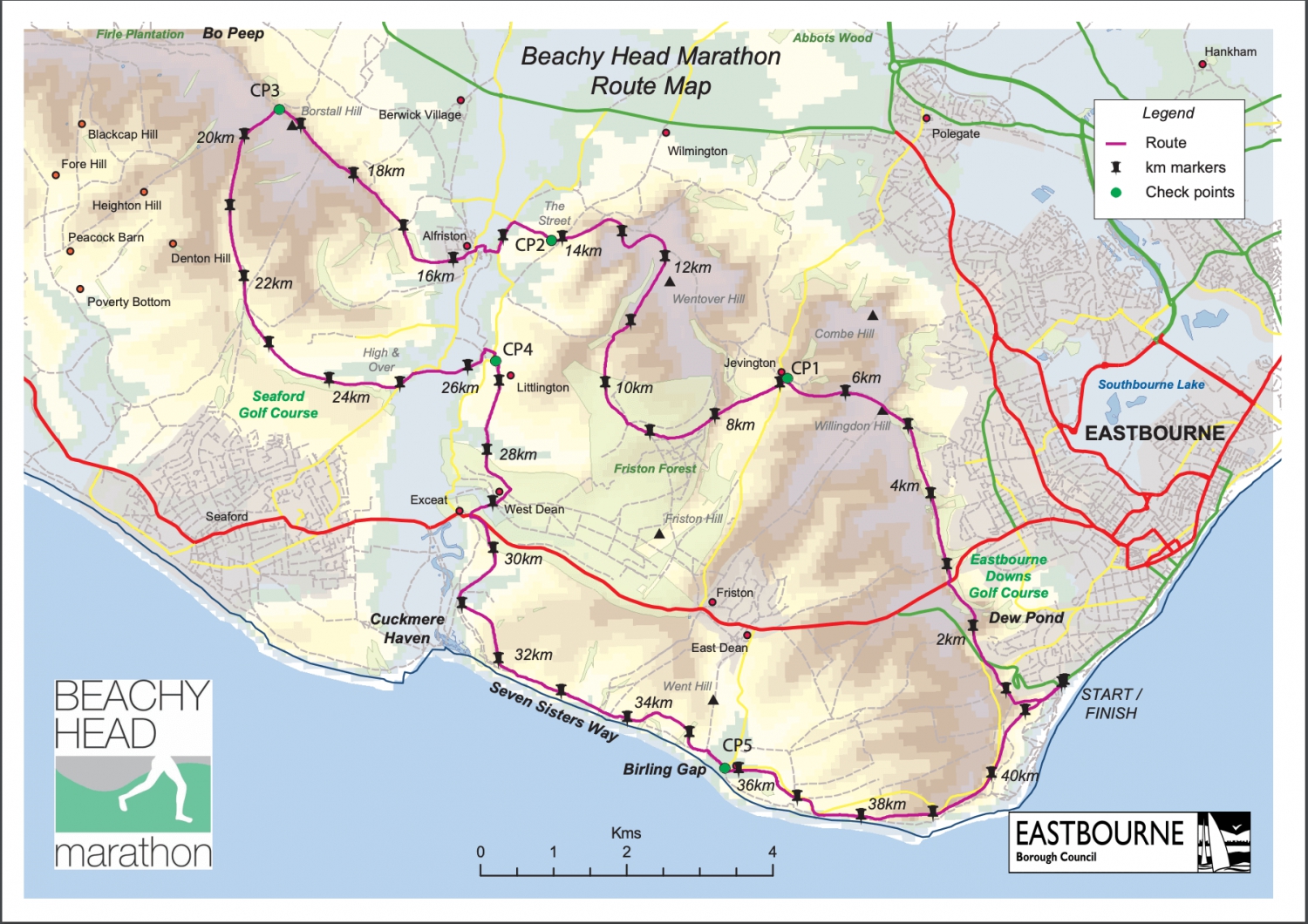 Beachy Head Marathon Route