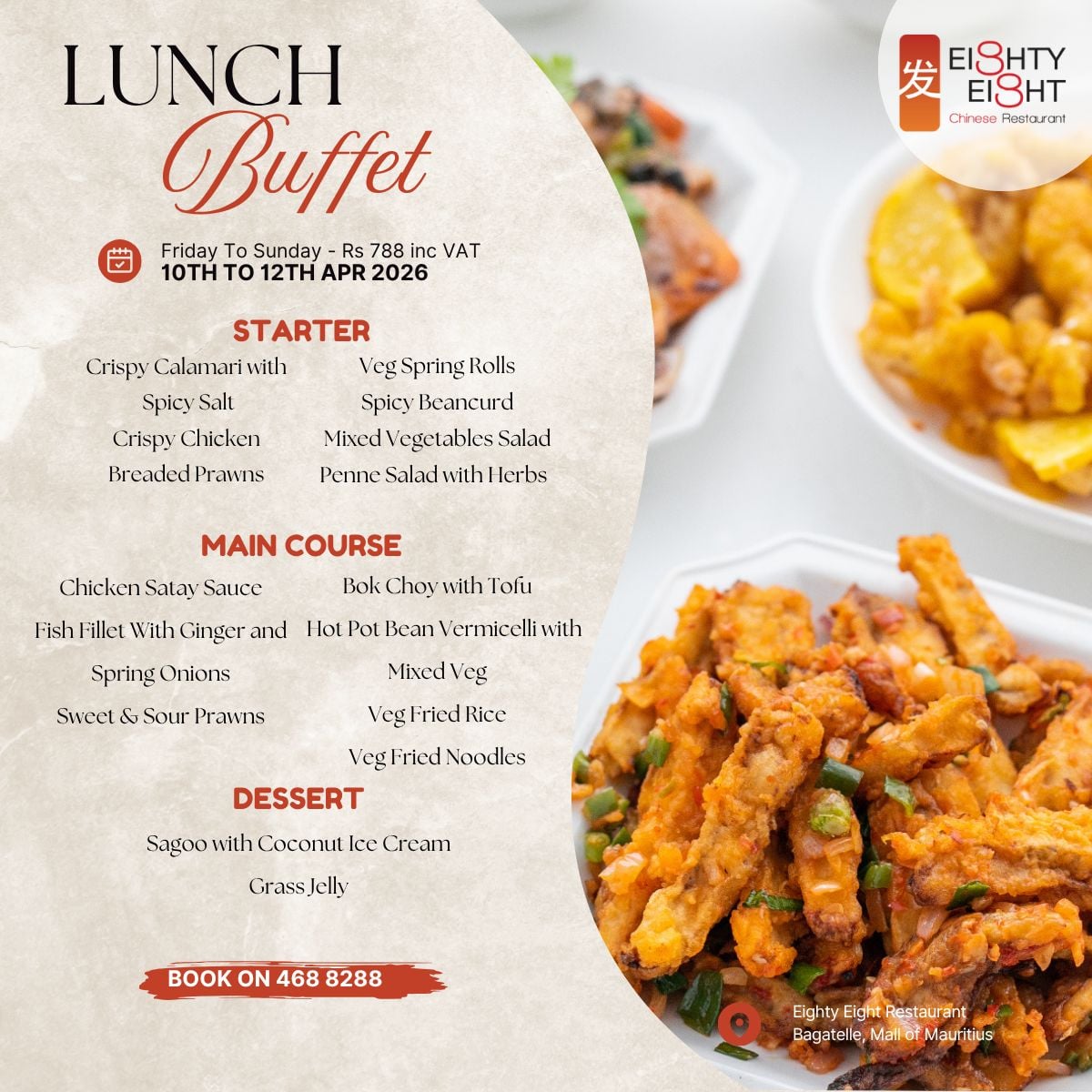 Buffet de Almoço no Eighty Eight