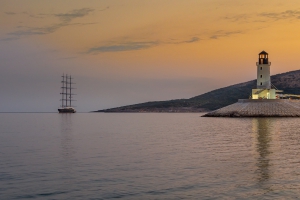 Black Pearl Sailing Around Lustica Bay