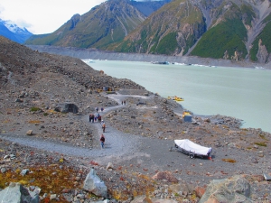 Touching Icebergs on the Tasman Glacier Boat Trip