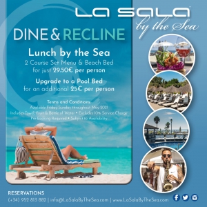 Dine & Recline Lunch at La Sala by The Sea