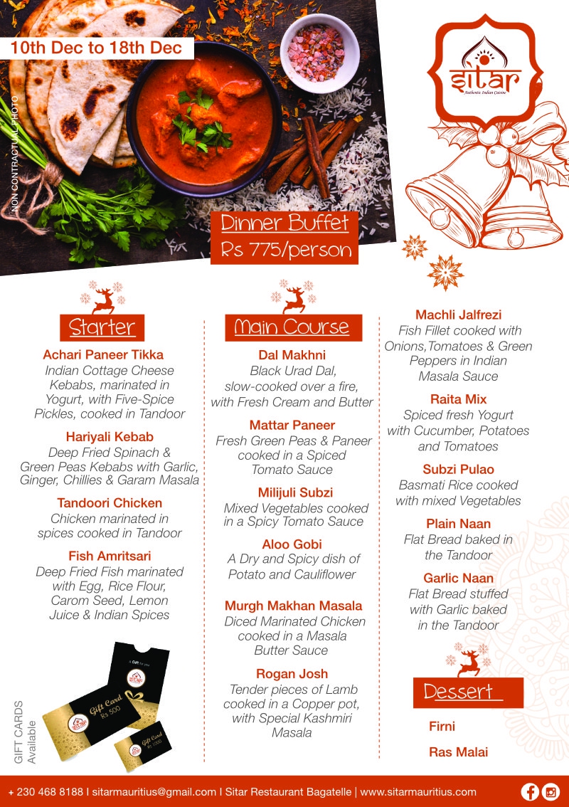 Sitar Restaurant Menu And Price Mauritius at Anne Leary blog