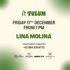Viernes 17 de diciembre en It Tulum feat. Lina Molina