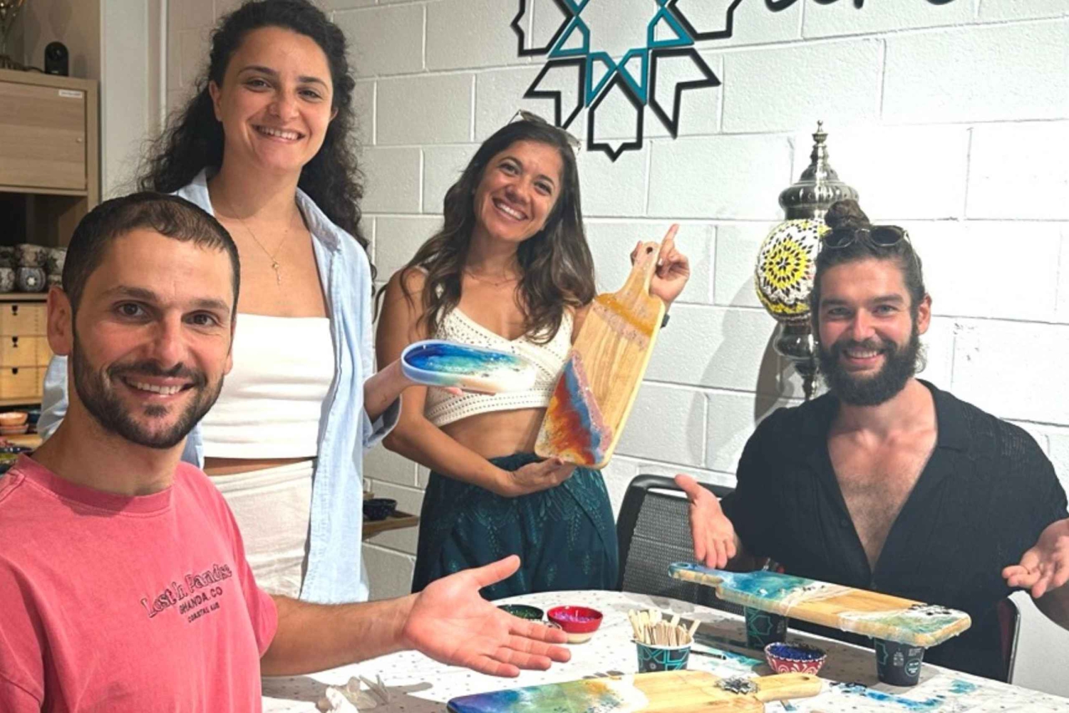 Melbourne: Resin Art Classes - Cheeseboard & Coasters