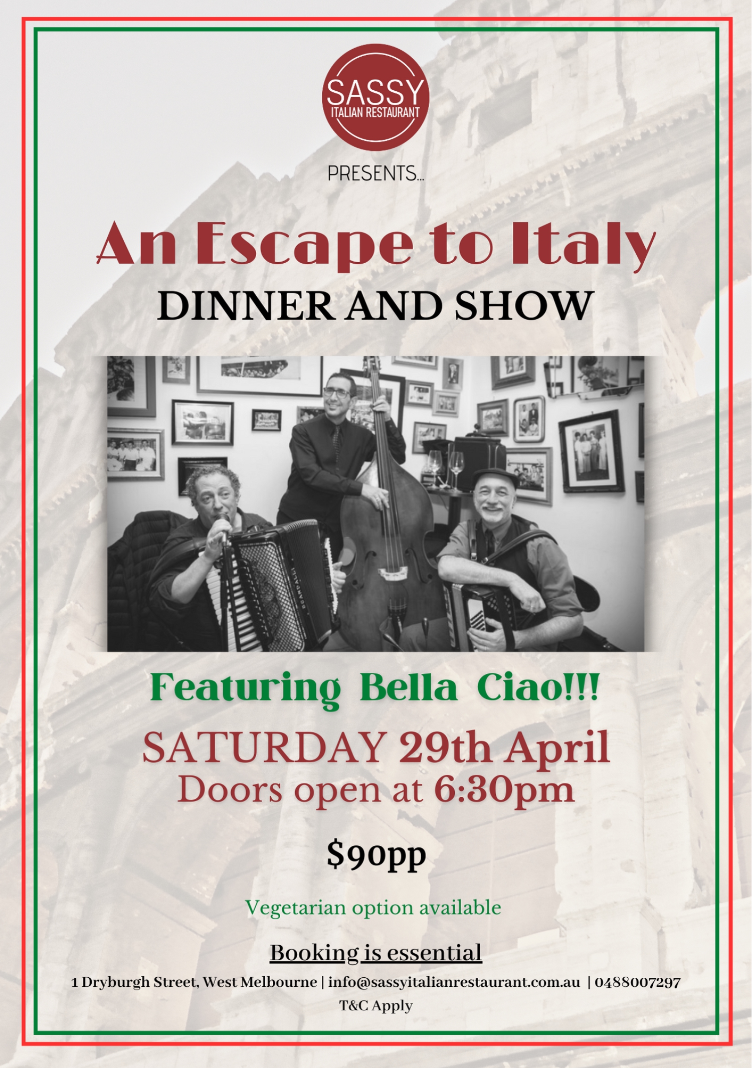 A Night in Italy - Dinner & Show