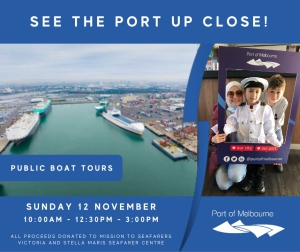Port of Melbourne boat tours - spring 2023