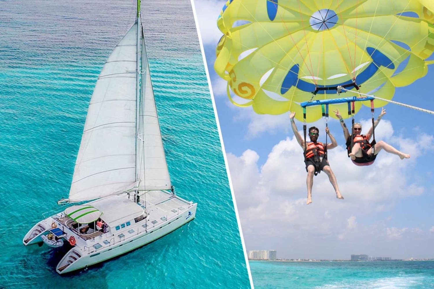 Cancun: Catamaran Plus to Isla Mujeres with Parasail