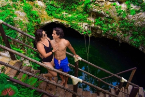 Cancún: Cenotes Adventure with Tequila Tasting & Mayan Snack