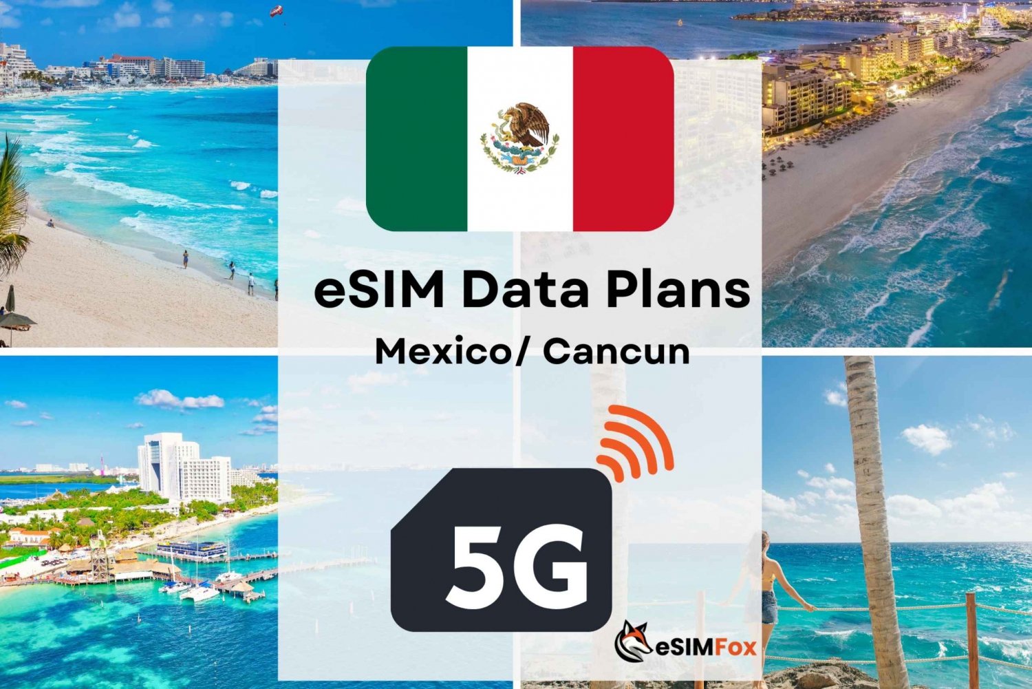 Cancún: Plan de Datos de Internet eSIM para México 4G/5G
