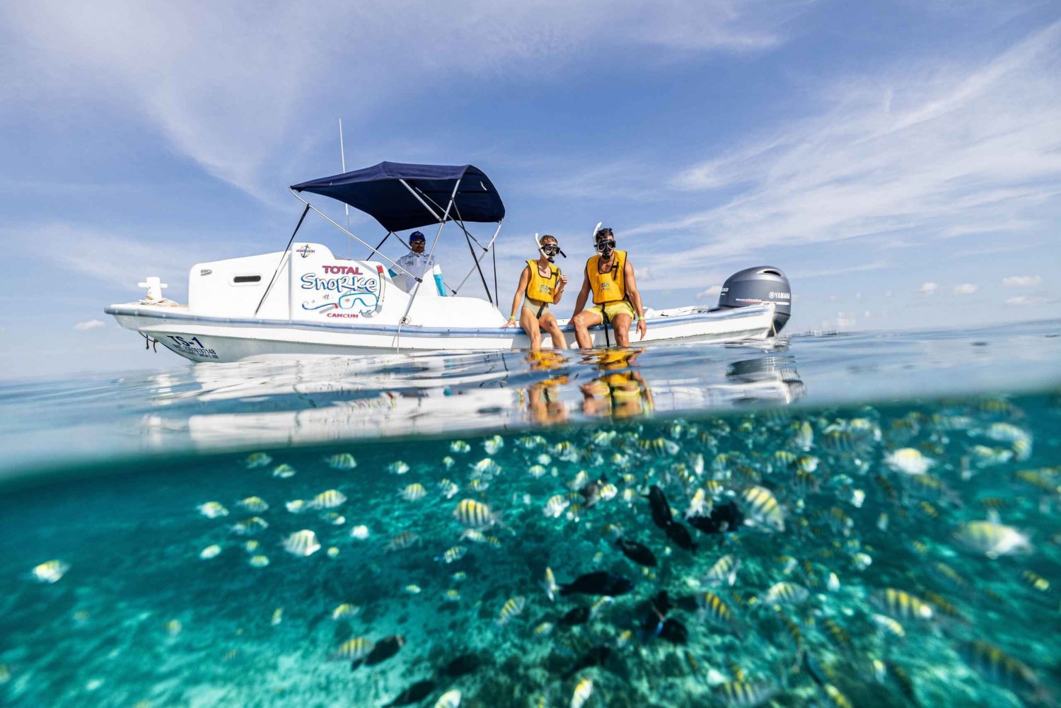 Cancun: Snorkeling Boat Tour with Hotel Transfer and Gear