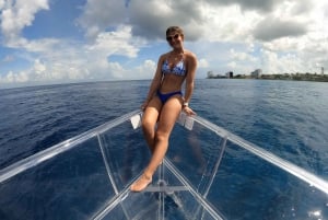 Cozumel: Transparent Boat Tour with Snorkeling and 2 Beers, Clear Boat