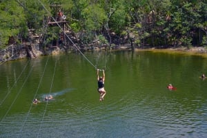 From Cancun: Cenote Adventure and Puerto Morelos