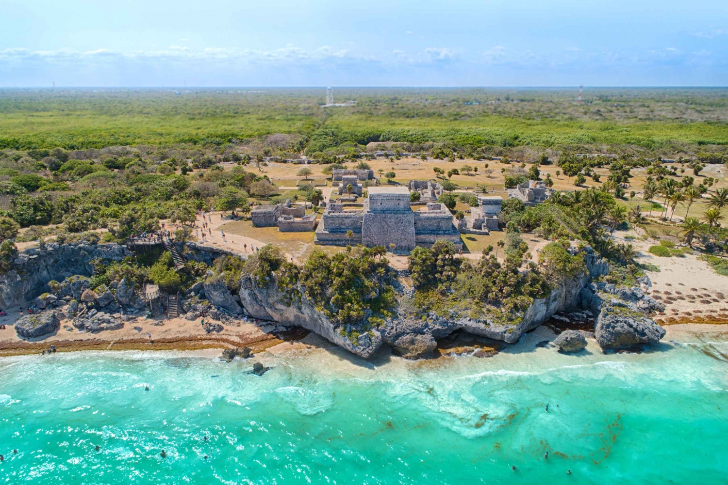 Desde Cancún: Excursión a Cobá, Cenote, Tulum y Playa del Carmen