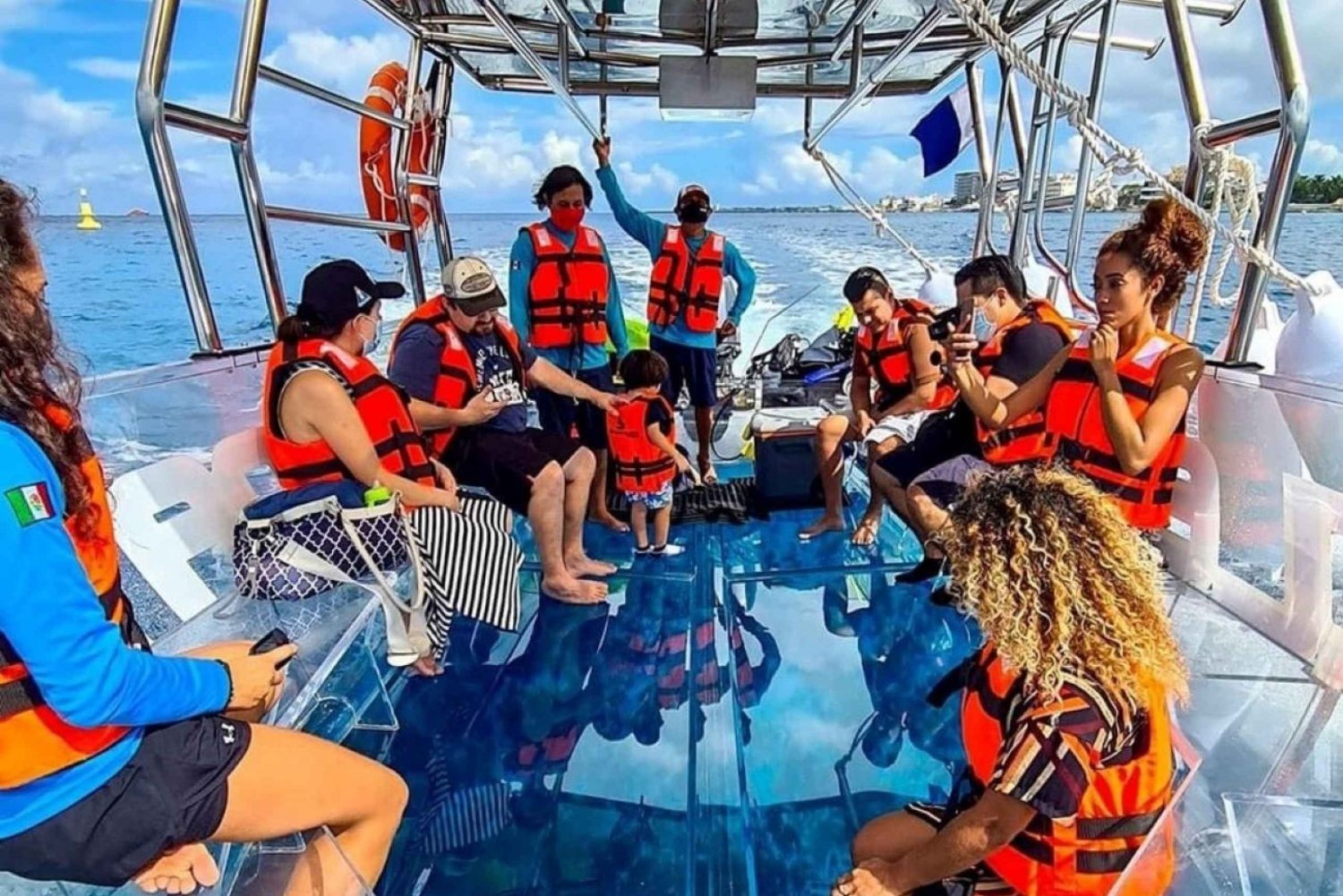 From Cancun: Glass Boat Sightseeing Trip