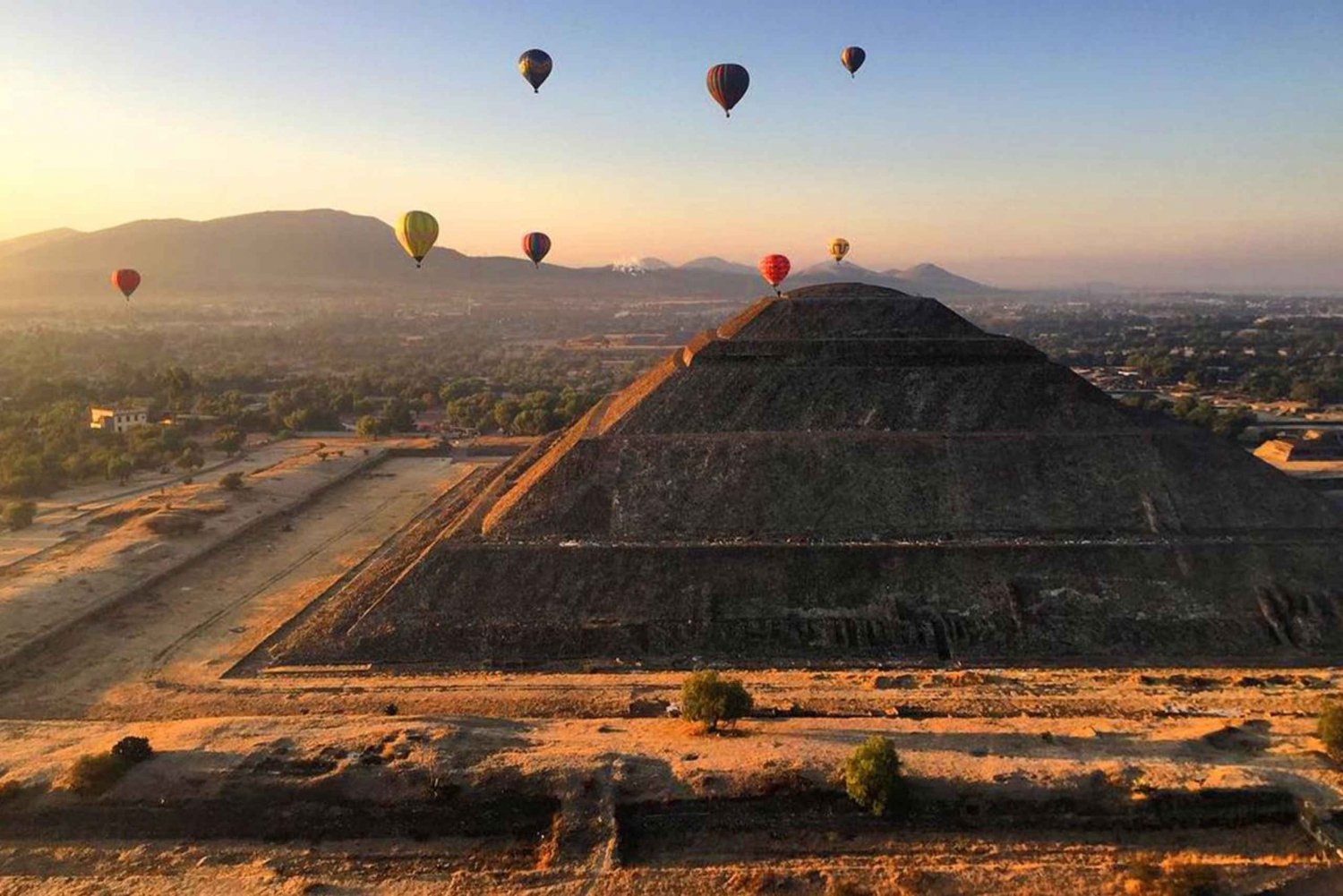 From Mexico City: Teotihuacan Hot Air Balloon with Pyramids