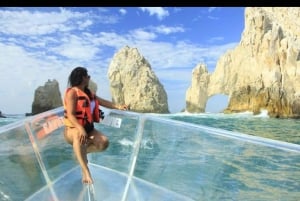 Tour guiado al arco de los cabos en lancha transparente !!