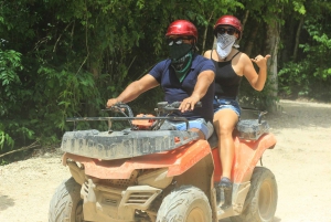 Jungle fun: ATV, Zipline, Cenote Tour with transportation