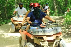 Jungle fun: ATV, Zipline, Cenote Tour with transportation